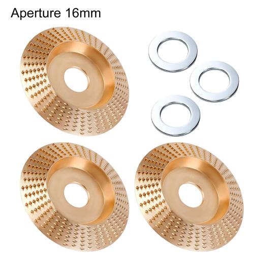 3Pcs Angle Grinder Polishing Pad, Wide Angle Grinder Compatible 4-4.5 Inch with Adapters, Curved Grooved Anti-Clog Teeth for Engraving Polishing
