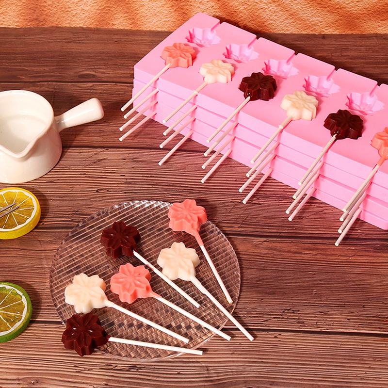 1Pc Silicone Lolly Mold Set With 12Pcs Lolly Sucker Sticks Candy Mold Sucker Molds And Chocolate Hard Candy Mold