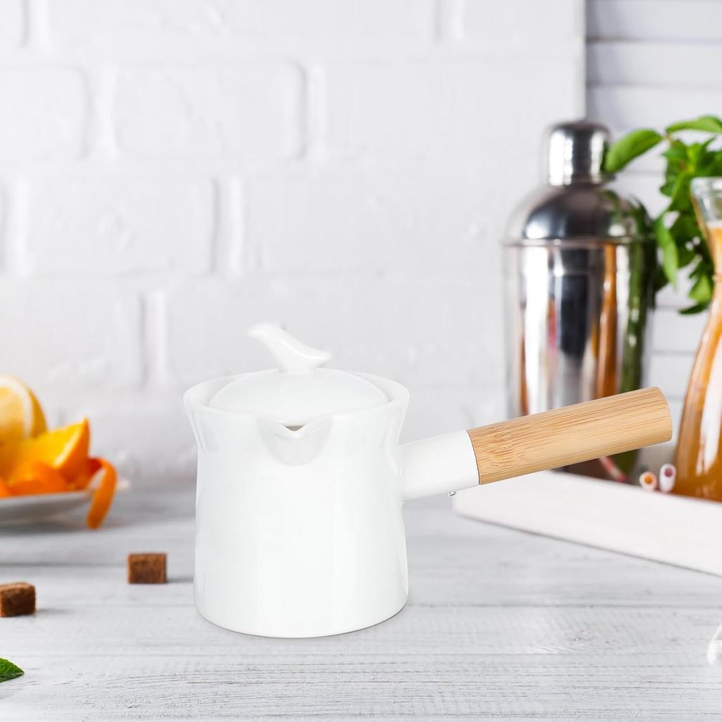 Luxshiny Milk Jug Turkish Coffee Japanese Coffee Warmer Pot Japanese Tea Pots Creamer Pitcher with Handle Pour Spout Coffee Pots Hot Pot Petit Pot