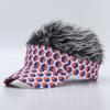 Colorful Flag Simulation Wig Baseball Cap Fashion Rhinestone Sun Visor