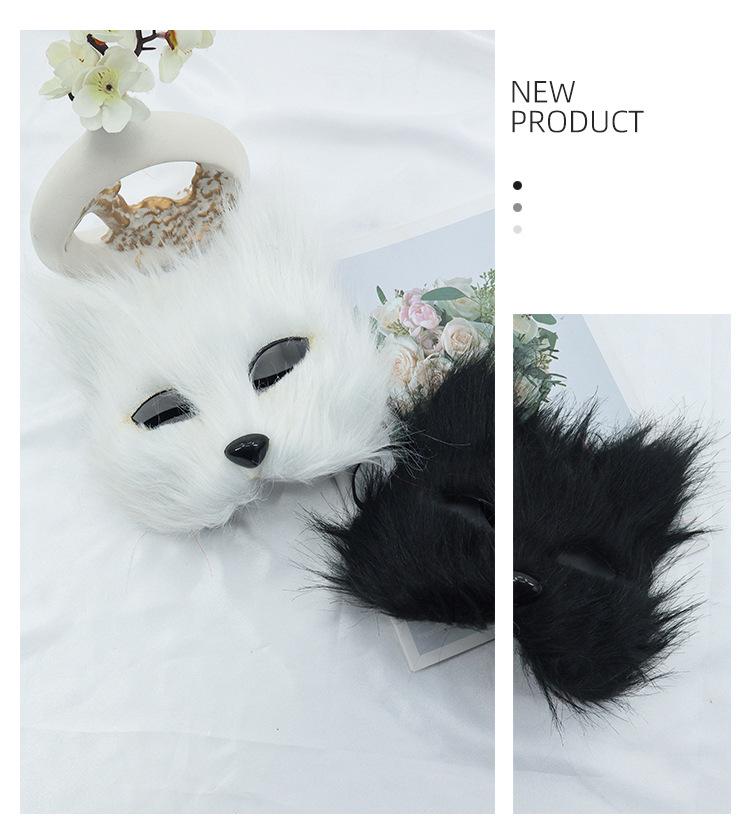 Weihnachts-Cosplay-Set: Niedliche Bärenpfoten-Handschuhe & Plüsch Waschbär Halbmaske