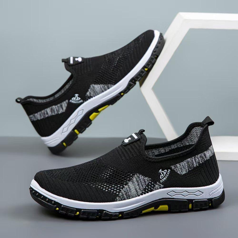 New 2025 Summer Breathable Mesh Shoes One-pedal Sports Soft-soled Men's Mesh Shoes Flat-soled Wear-resistant Casual Shoes