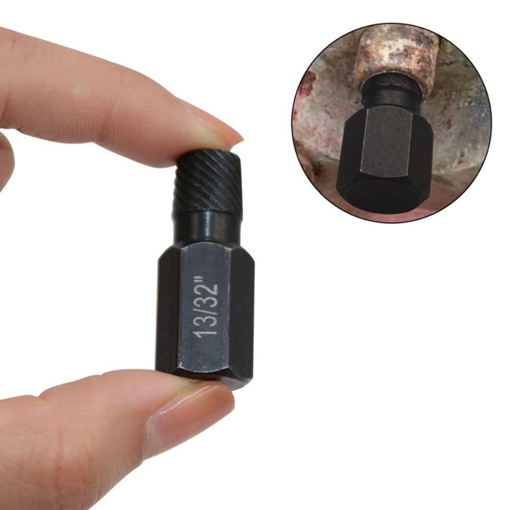 10Pcs New Steel Hexagonal Screw Black With Multiple Splines Nut Extractor Spiral Sliding Teeth Durable Bolt Extractor