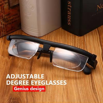 Fokusverstellbare Lesebrille für Männer und Frauen, Myopiebrille, -6D bis +3D Dioptrien, Lupenbrille mit variabler Stärke