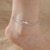 Lucktune Airplane Pendant Anklet for Women Stainless Steel Aircraft Plane Double Bead Chain Foot Chain Boho Summer Beach Jewelry