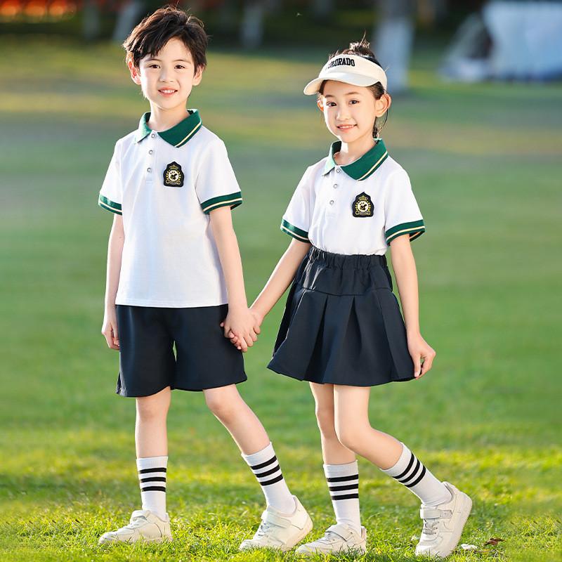 Stylish British Inspired Summer Outfit For Kids Two Piece Set Comfortable Cotton Fabric
