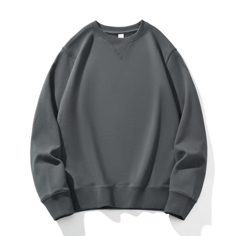 

High-end heavy-weight pure cotton crew neck inverted triangle sweatshirt, long-sleeve men s casual sweatshirt 3XL