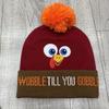 Acrylic Knitted Beanie Hat Warm Embroidered Beanies Funny Thanksgiving Hat  Themed Party