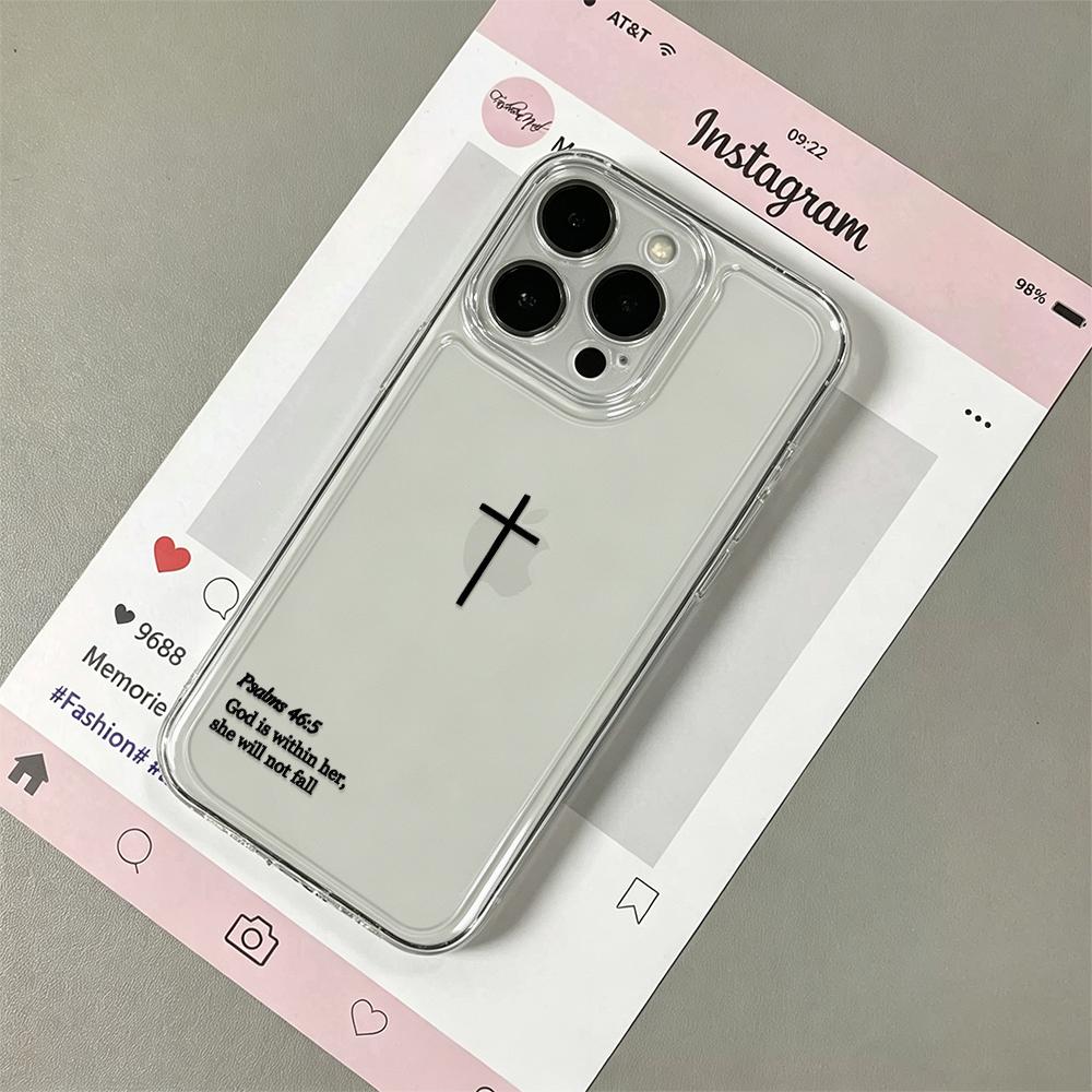 Scripture On The Cross Fashion Phone Case For Iphone 17 16E 15 11 12 14 13 Pro Max 16 Plus 17E Air Shockproof Cover Fundas