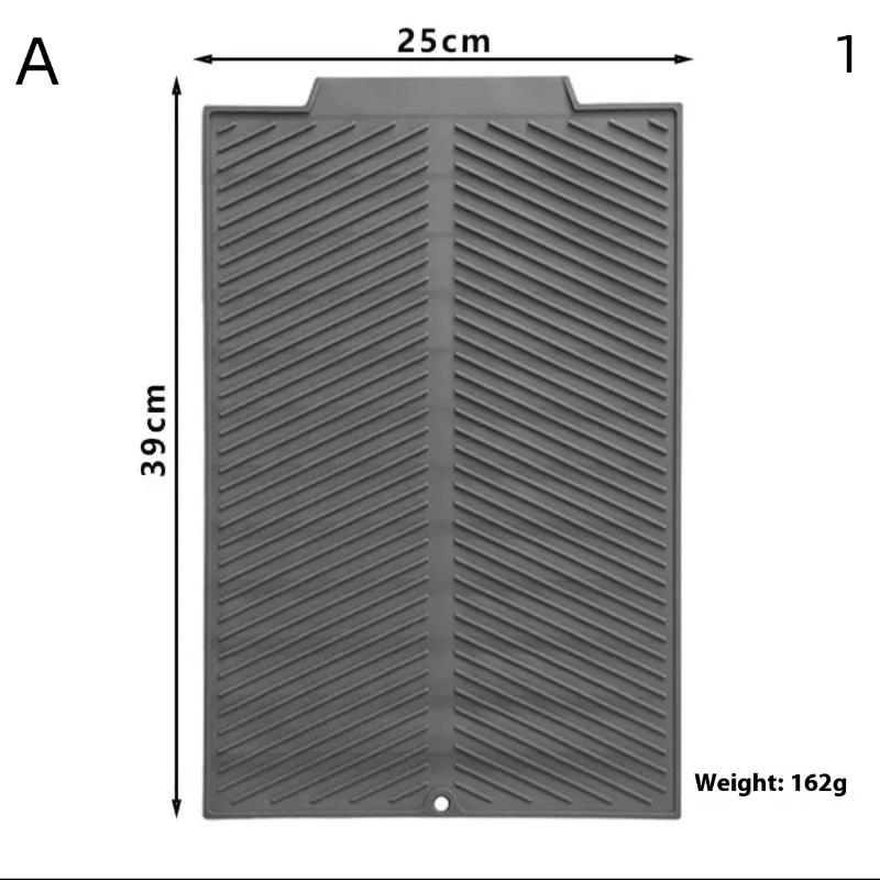 Silicone Drain Pad With Hole Drying Mat Pots Dish Drain Mat For Kitchen Tableware Non-slip Mats Anti-scald Coaster Kitchen