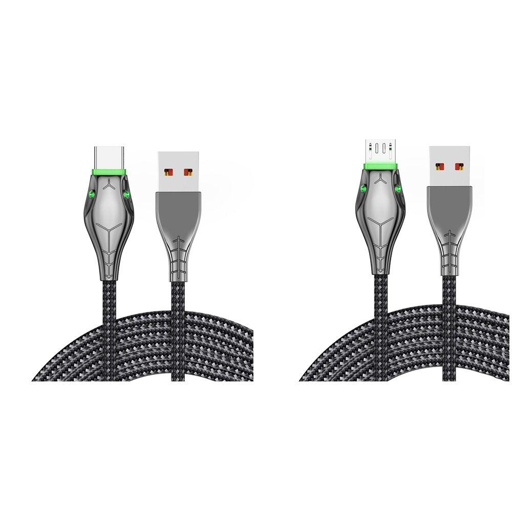 Fast Charging Wire Mobile Phone Cord USB Type C Cable Fast Charging Cable LED Quick Charger Wire
