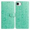 For iPhone 16e Leather Case Daisy Imprint Wallet Stand Phone Protective Cover