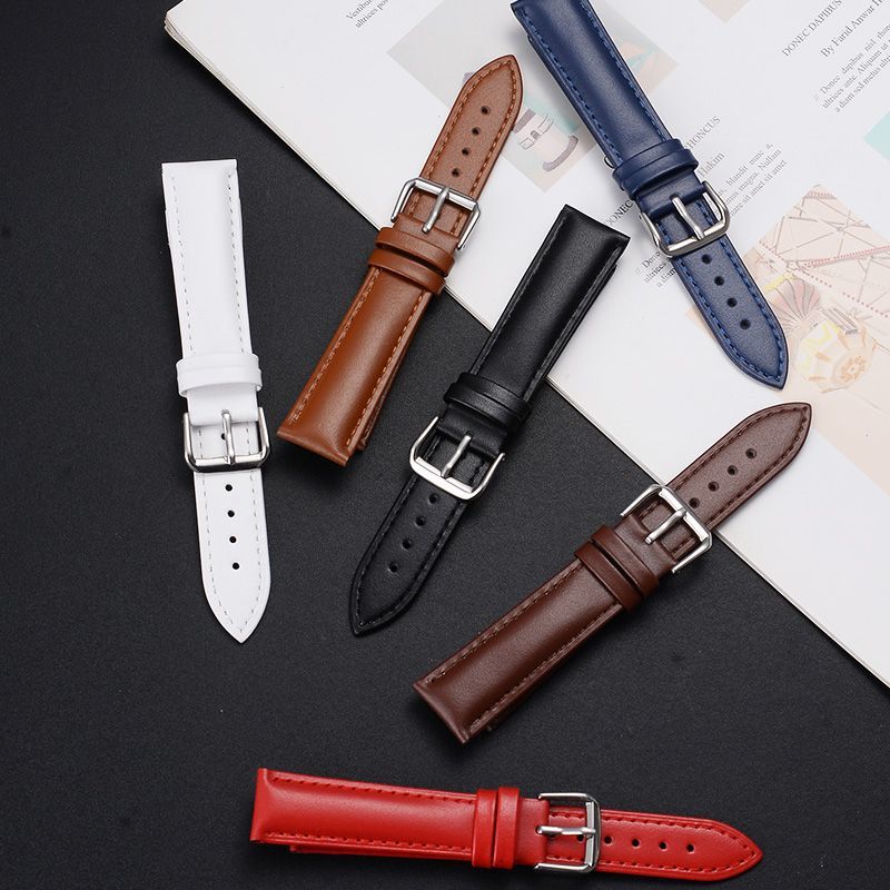 18mm 20mm 22mm Leather Watch Strap Genuine Leather Watch Band Universal Pin Buckle Watch Accessories Cowhide Waterproof Strap Accessories