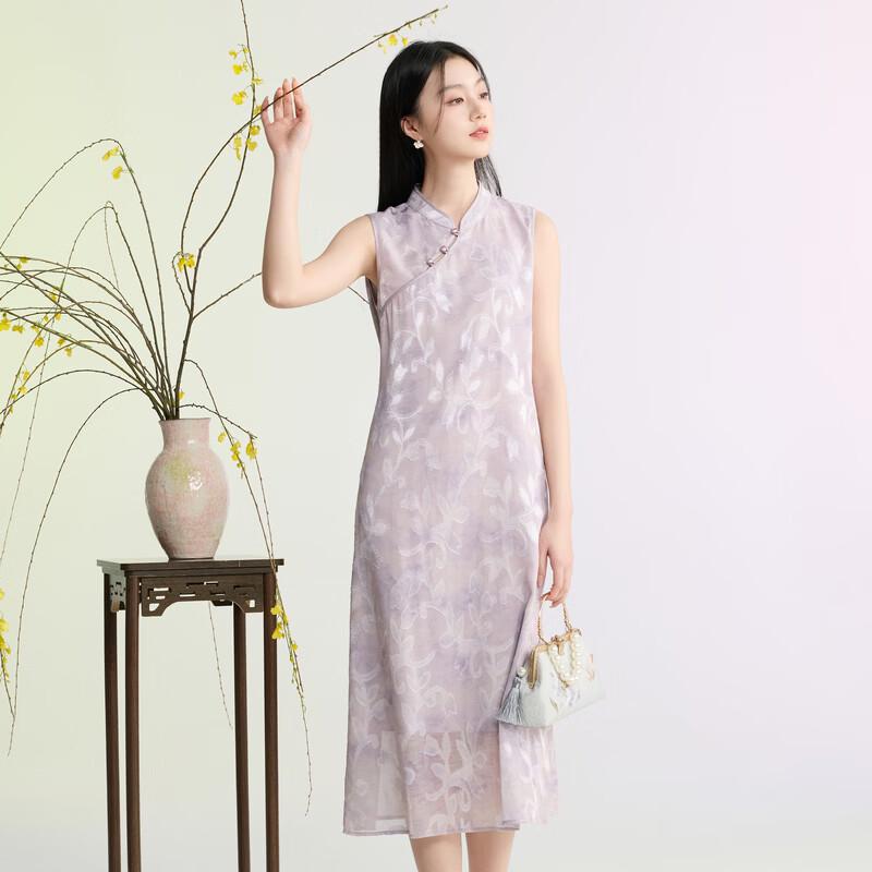 Sancai 2026 Summer New Chinese Style Sleeveless A-Line Dress