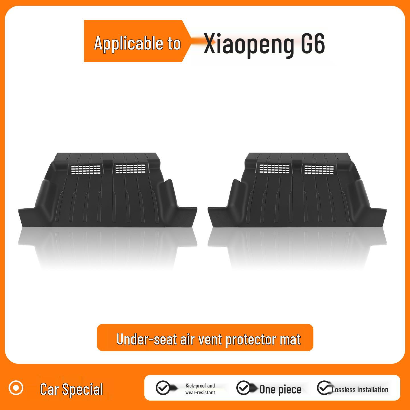 

XPeng G6 Under-Seat Air Vent Kick Mat & Dust Protector with Flocked Interior Mesh Cover