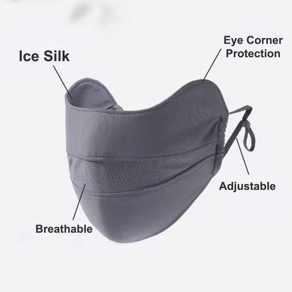 Anti-UV Face Mask Ice Silk Sunscreen Mask Fashion Face Shield  Summer