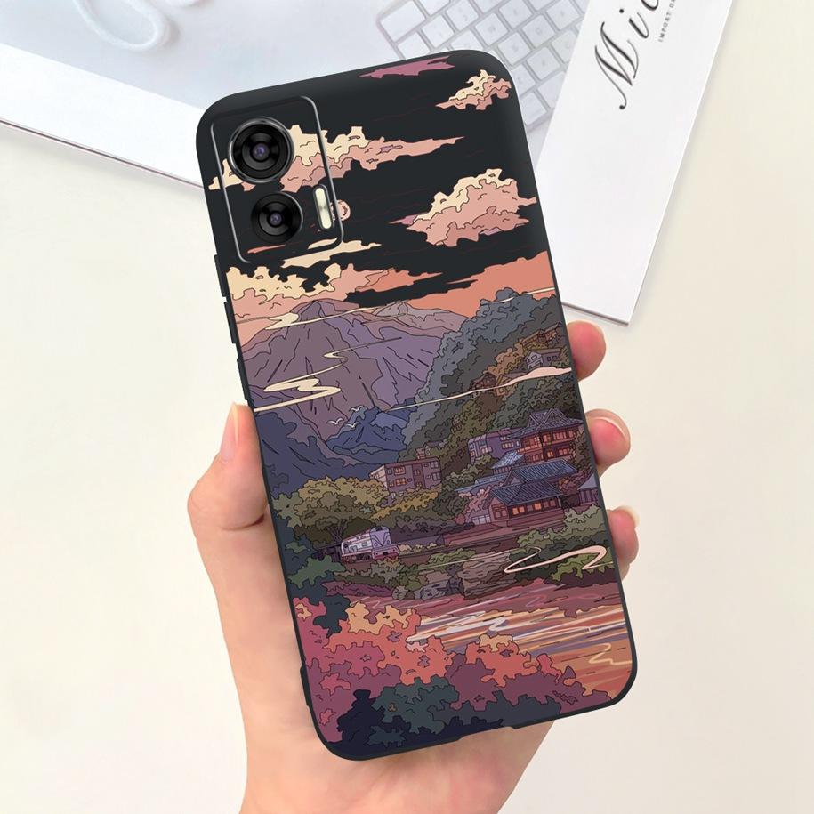 For Motorola Edge 30 Neo Case XT2245-1 Cute Cartoon Cat Painted Bumper Soft Silicone Cover For Motorola Edge 30 Lite 2022 Fundas