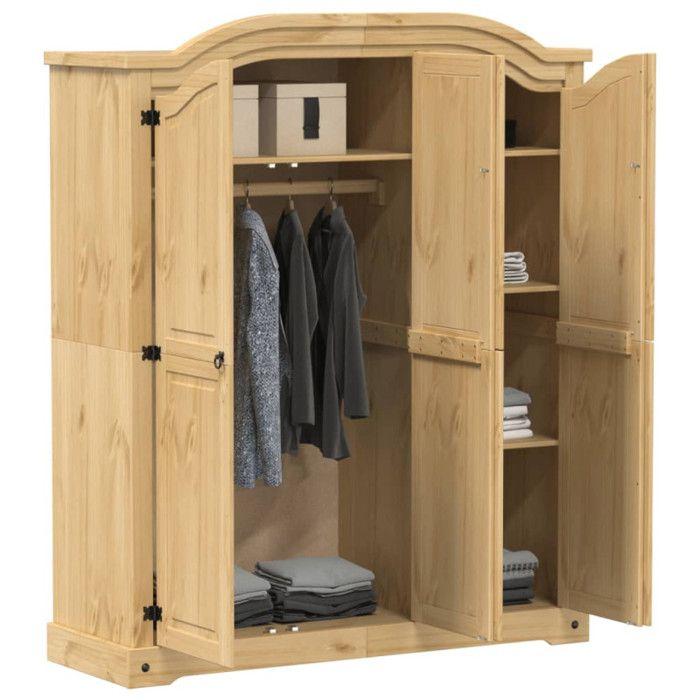 VidaXL Wardrobe Corona 151.5x52x186 Cm Solid Pine Wood, Storage Cabinet, Wardrobe Organizer, Cabinet, 4012158