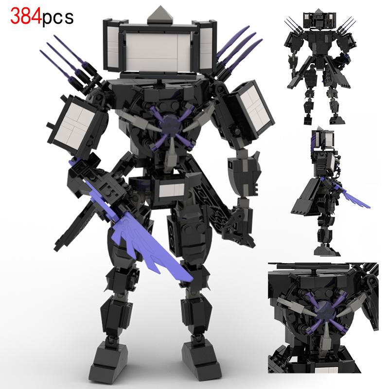 MOC Skibidi Toilette Bausteine Titan Monitorman Spinne VS TV Mann Figuren Konstruktionsspielzeug DIY Modell für Kinder Weihnachten