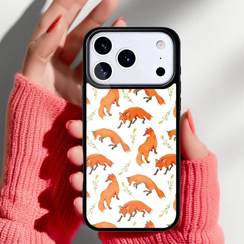 Autumn Leaves Fall Fox Phone Case for iPhone 17 16 15 14 13 Pro Max Back Cover for 12 11 Pro Coque
