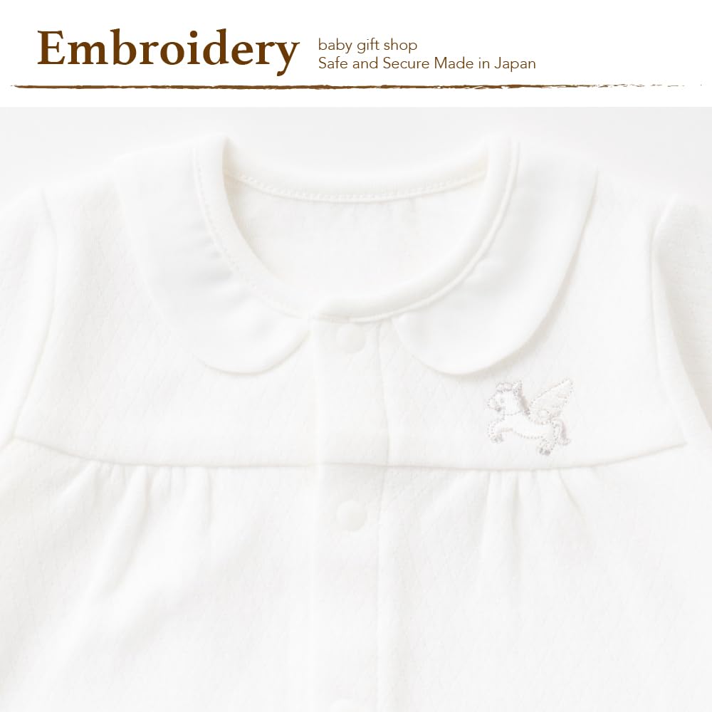 Cream De Coco Diamond Face with Angel Wings and Pegasus Embroidery Crotch Newborn Baby Cotton Made In Japan Two-Way All-in-One [Interchangeable