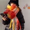 200x40cm Extra Long Wide & Thick Winter Scarf Fake Cashmere Fringe Shawl Rainbow Plaid Windproof Scarf Wrap for Women