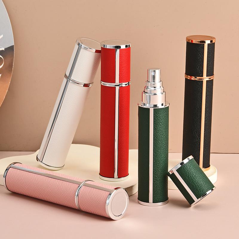 Travel-Size High-End Exquisite Leather Perfume Refill Spray Bottle for Cosmetics