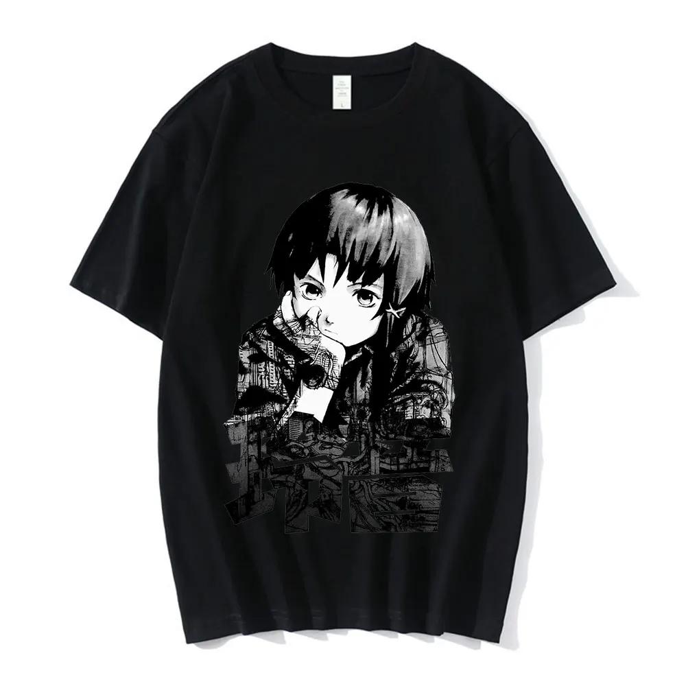 Anime Serial Experiments Lain T-Shirt Men Women Graphic T Shirts Unisex Iwakura Manga Girl Sci Fi Short Sleeve Tee Tops 62463