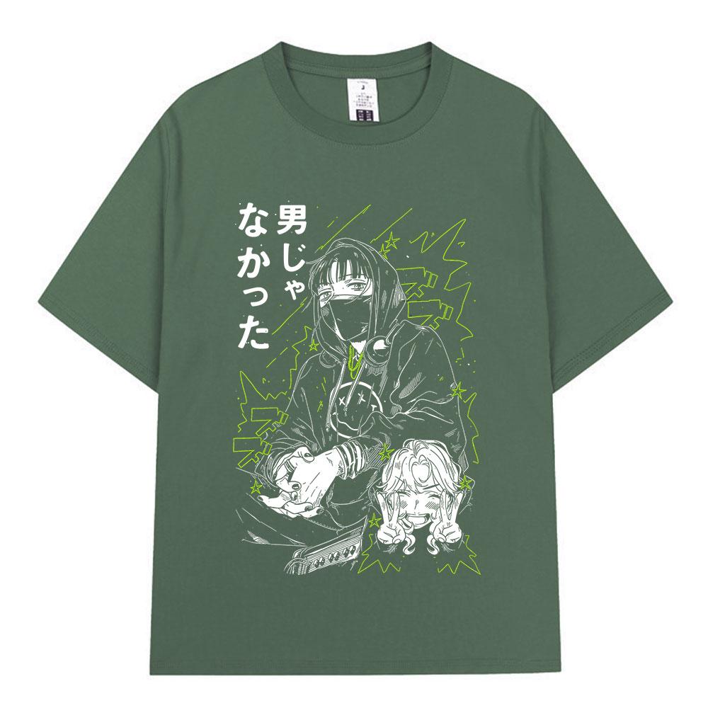 Anime The Guy She Was Interested in Wasnt A Guy At All Tshirts Unisex Women Clothing Fashion Loose T Shirts Cotton Casual T Shirt