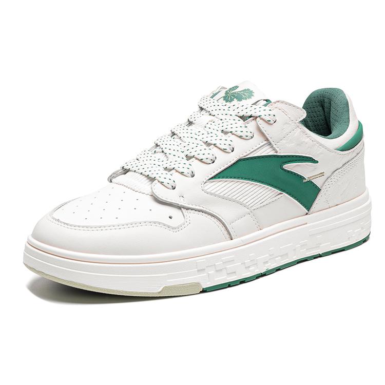 New Anta Street Play Series Slip Resistant, Abrasion Resistant, Lightweight Low Top Skateboard Shoes Women's White Green 122228066S-1