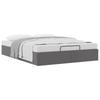 Ottoman Bed without Mattress Gray 140 x 190 cm Faux Leather