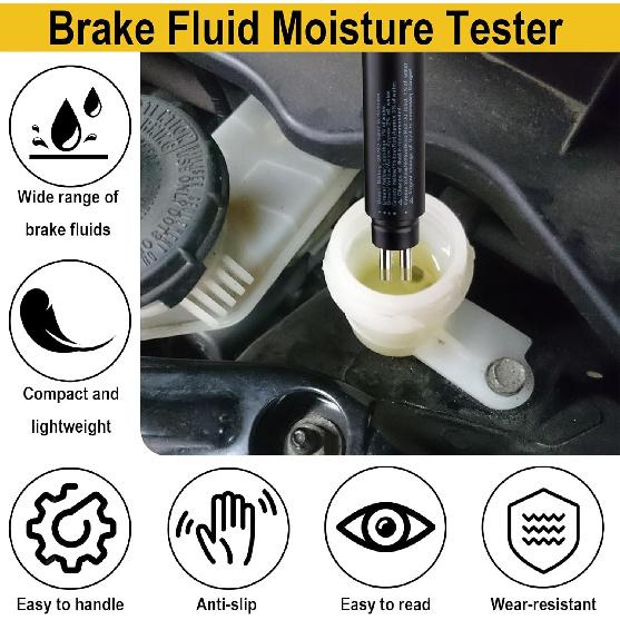 ecocstm Brake Fluid Tester, Brake Fluid Moisture Tester, Brake Tester | Brake Fluid Liquid Tester Pen with 5 LED Indicators, Auto Brake Diagnostic