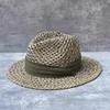 Encryption Three-Strand Salt Grass Panama Top Hat French Vintage Vacation Straw Hat Women'S Summer Sunscreen Shade Jazz Hat