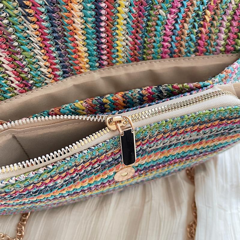 Borsa Piccola Quadrata Monocolore da Pendolare Borsa da Sera in Paglia Pochette Borsa a Spalla/Crossbody da Donna