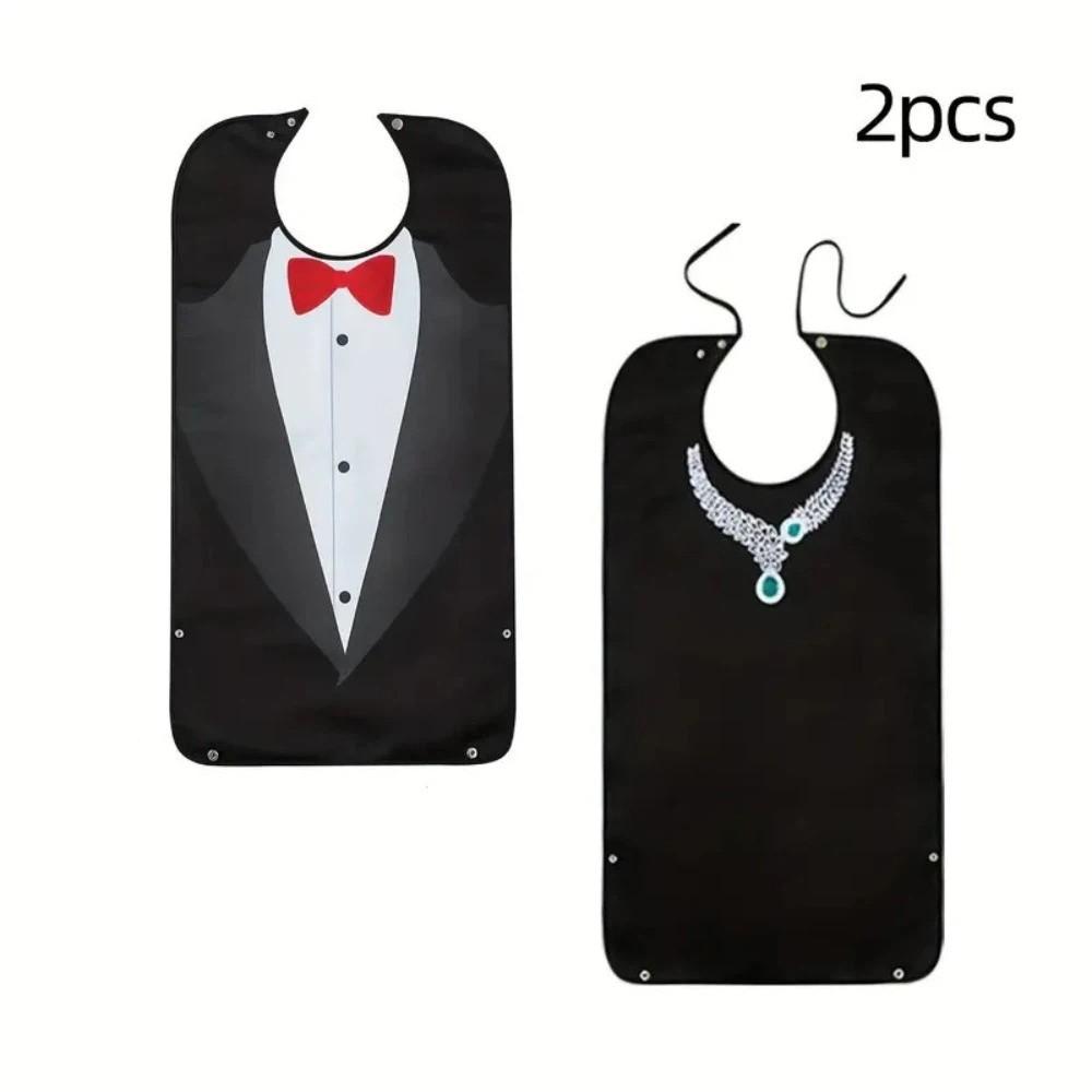 Waterproof Elderly Bibs Foldable Snap Closure Adult Apron Oil-Resistant Washable Senior Citizens Bibs Household Use