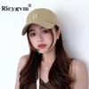 Fashion Solid Color Baseball Hat for Men Women R-Letter Washed Cotton Sunshade Duck Tongue Cap Unisex Adjustable Peaked Hat