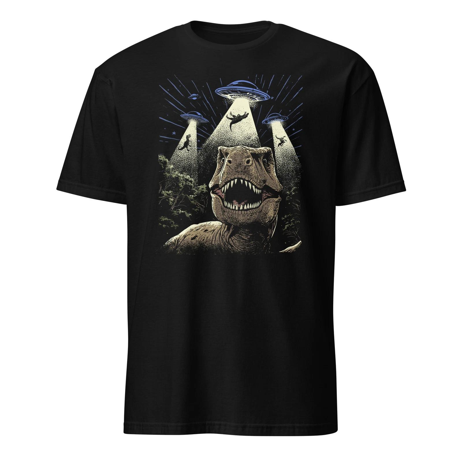 Alien Dinosaur Shirt Dinosaur Selfie Alien UFO Encounter T-Shirt Size S-3XL Gift M