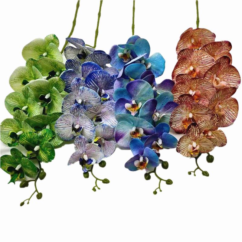 Latex Butterfly Orchid Flower 9 Heads Real Touch Artificial Phalaenopsis