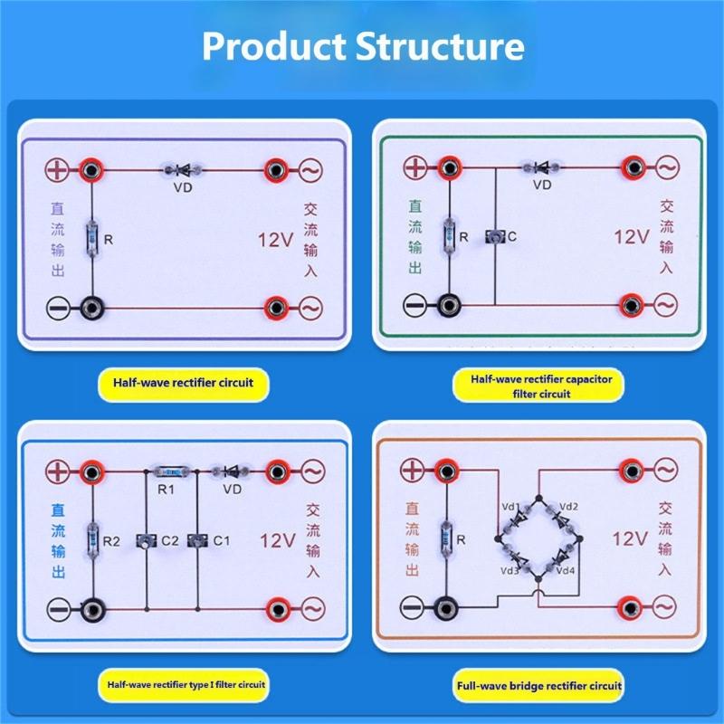 Physics Teaching Equipment Rectifier Circuits Tester Apparatus With Built in Capacitor Filter For Classroom Teaching