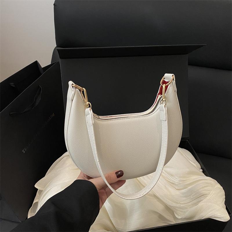 ins Internet celebrity retro niche armpit bag new fashion popular texture shoulder bag comfortable portable crescent bag