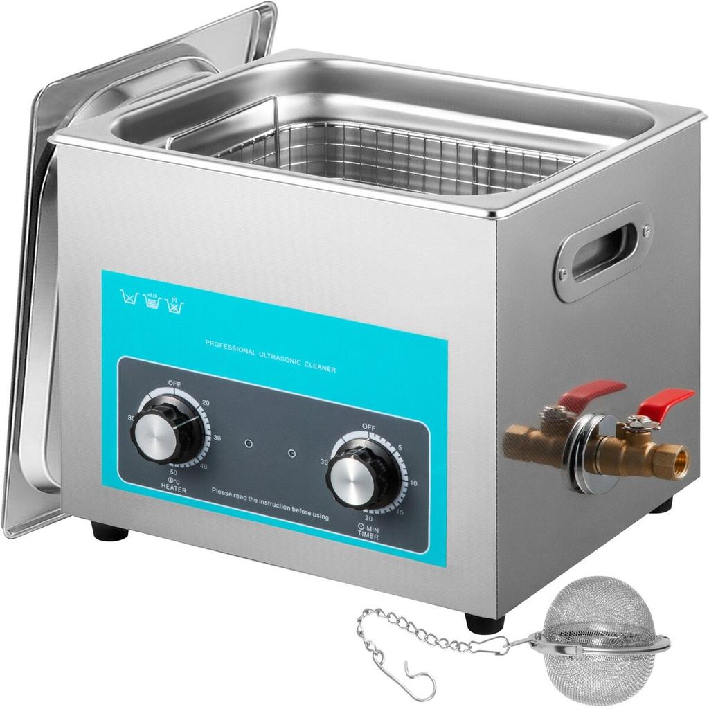 15L Ultrasonic Cleaner Jewelry Cleaner with Heater Timer for Jewelry Cleaning Knob Control Eyeglass Rings Dentures Music Instruments