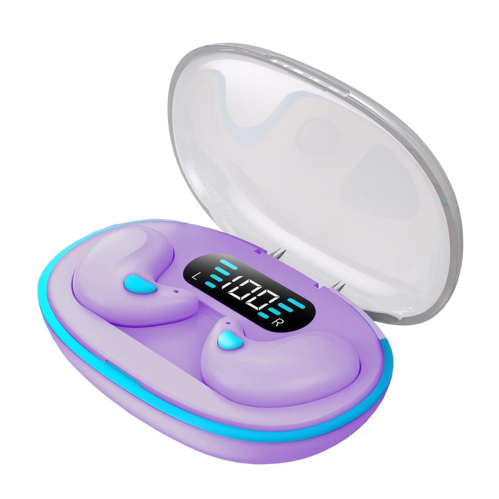 Bluetooth-Compatible 5.3 Sense-Free Micro Sleep Earbuds Noise Cancelling Open Ear Headsets Touch Control for Travel and Business