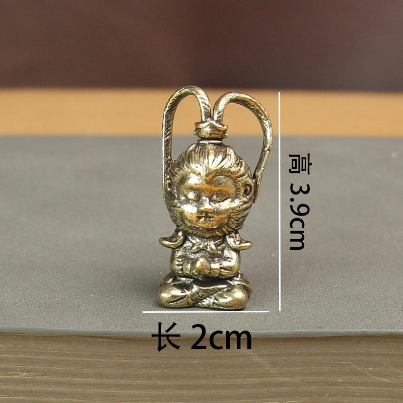 Retro handmade pure copper monkey key pendant brass Qitian Great Sage pendant pendant Battle Saint Buddha Sun Wukong