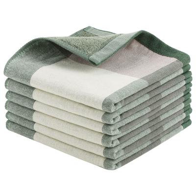 Uxcell Kitchen Kitchen Checkered Set of Cotton Hanging Quick Cleaning Green Towels, Dishcloths, Cloths, Pattern, 100% Cotton, 6, 3434cm, Dishcloths,