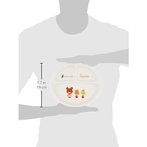 Kanesho Pottery "The Bears' School" Jackie's Little Sister Lunch Plate, 23cm, White, 798121