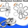 Strong Neodymium Magnetic Hooks 360°Rotating Carabiner Magnet Hook Refrigerator Kitchen Bathroom Hanging Hangers Home Organizer