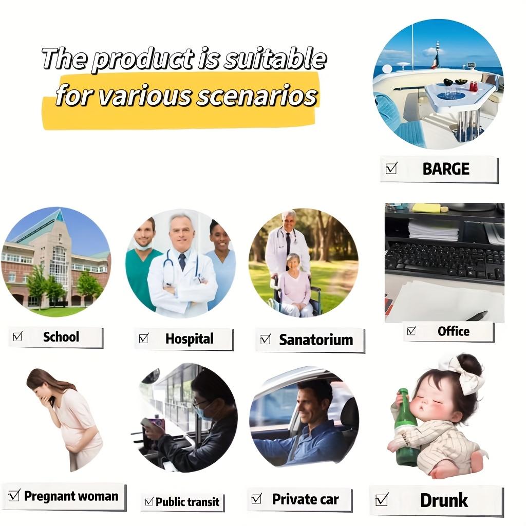 10-Pack Leak-Proof Portable Vomit Bags - Comfortable Travel Sickness Bags for Morning Sickness, Car Vomiting - Household Cleaning Essentials