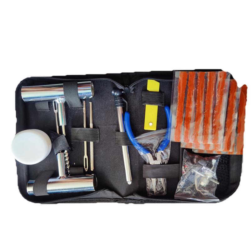Quick Fix Car & Electric Tire Repair Kit: Metal Tools & Rubber Strips