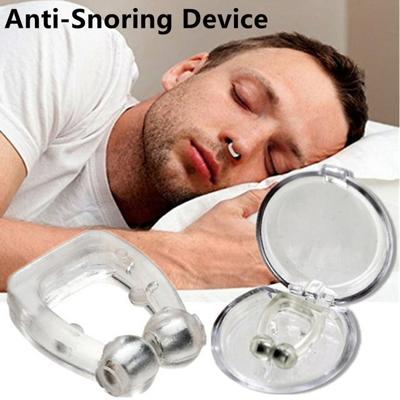 Dispositivo antirussamento magnetico Ferma il russamento Clip nasale in silicone Respira facilmente Migliora l'aiuto per dormire Dispositivo anti-apnea Dispositivo notturno con custodia Anti-russamento