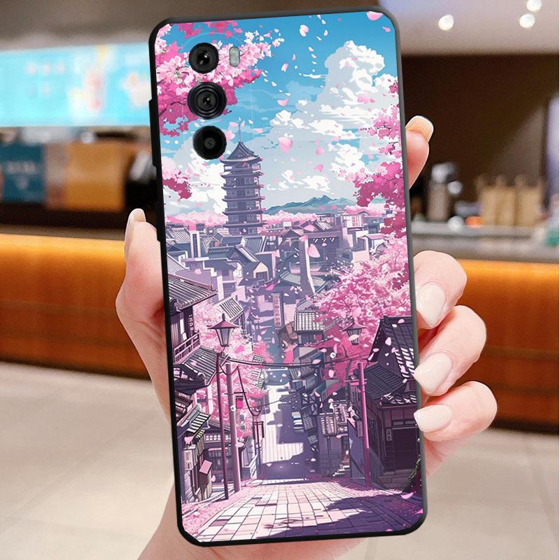 Japan Anime Street View Landscape Phone Case For Motorola Edge 60 50 40 Pro 60 50 40 30 Ultra Neo Fusion Moto G Play G Stylus G